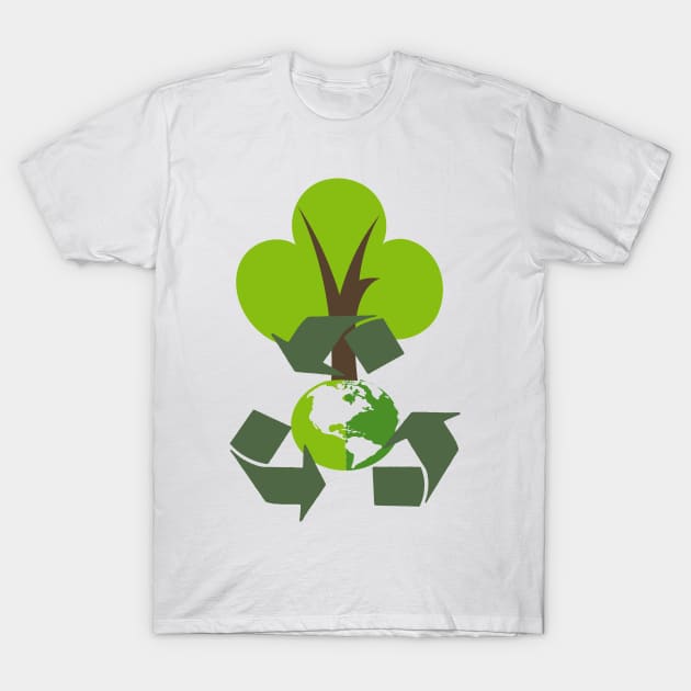 Environmental Friendly Green Eco Recycle Reuse T-Shirt by theperfectpresents